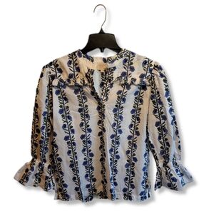 Beyond By Vera Bradley Floral Top | Bell Sleeve | Small